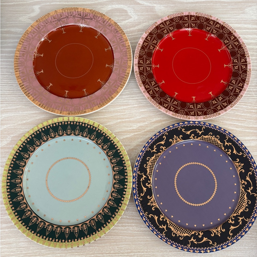 Anthropologie THE HONORA STONEWARE DESSERT PLATE SET OF 4 - Picture 2 of 12